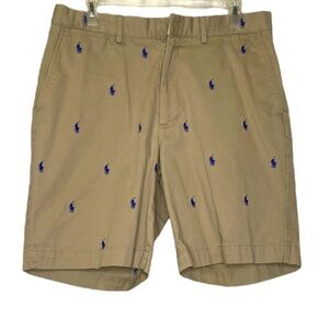 Polo by Ralph Lauren Classic-Fit All Over Logo Embroidered Shorts (Size:33)